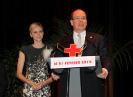 CPE/Prince Albert and Princess Charlene at Red Cross Graduation.