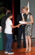 CPE/Prince Albert and Princess Charlene at Red Cross Graduation.