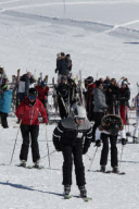 LUIS ALFONSO OF BORBON AND WIFE MARGARITA VARGAS WITH SONS IN BAQUEIRA BERET SKI STATION