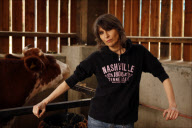 Chrissie Hynde photographed at cruelty free farm, Bhaktivedanta Manor, north London.