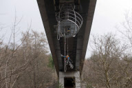 The UK's first Bungee on a Bike for Leap Day, The River Garry, Perthshire, Scotland, Britain - 28 Feb 2012