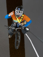 The UK's first Bungee on a Bike for Leap Day, The River Garry, Perthshire, Scotland, Britain - 28 Feb 2012
