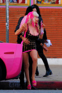 *EXCLUSIVE*  Angelynne wears pink from head to toe
