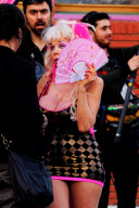 *EXCLUSIVE*  Angelynne wears pink from head to toe