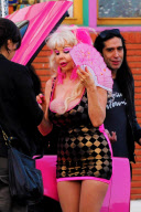 *EXCLUSIVE*  Angelynne wears pink from head to toe