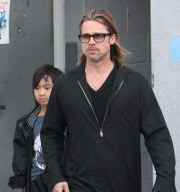 Brad Pitt takes Maddox to get a guitar