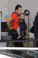 Orlando Bloom and Flynn catch a flight out of LAX