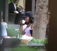 Naomi Campbell and Russian billionaire boyfriend Vladimir Doronin enjoy the lunch in Miami.