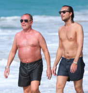 Michael Kors outie on the beach in Saint Barth