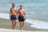 Michael Kors outie on the beach in Saint Barth
