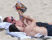 Michael Kors outie on the beach in Saint Barth