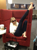 Kate Upton tweets "Just chillin in the @delta Lounge im ready for the Daytona 500!"