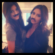 Kim Kardashian and Kylie Jenner sport moustaches and tweet "¿I mustache you a question...but I'll shave it for later"