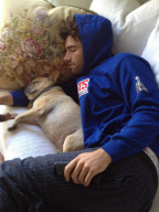 Brody Jenner tweets "My little man and I taking a nap.. He loves to watch TV and spoon haha love that little guy" 