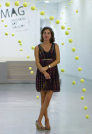 Cause and Effect suspended tennis ball art installation, Mustang Art Gallery, Alicante, Spain - Mar 2012