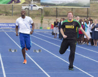 Prince Harry visits the 'Usain Bolt Track' at the University of the West Indies, Kingston, Jamaica - 06 Mar 2012