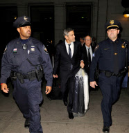 An Unshaven George Clooney Arrives By Amtrak Into Washington D.C.