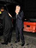 An Unshaven George Clooney Arrives By Amtrak Into Washington D.C.