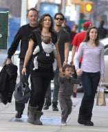 Jean Reno And Family Out In New York