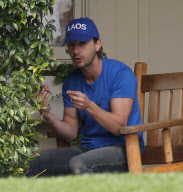 EXCLUSIVE -Shia LaBeouf smoking and working on his craft