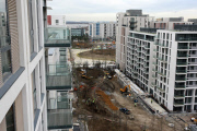 Olympic vilage construction Stratford, east London.