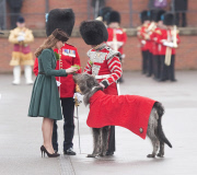 Catherine Duchess of Cambridge Presenting Shamrock to 1st Battalion Irish Guards on St Patricks Day, Aldershot, Britain - 17 Mar 2012