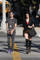 *EXCLUSIVE*  Pete Wentz and Meagan Camper :  Melrose Stroll