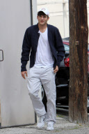 *EXCLUSIVE* Ashton Kutcher gets in a early visit to Kabbalah