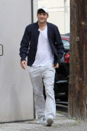 *EXCLUSIVE* Ashton Kutcher gets in a early visit to Kabbalah