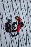 Alain Robert Climbs the Bakrie Tower in Jakarta, Indonesia - 25 Mar 2012