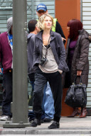 Ali Larter gets to work on her new TV Movie "The Asset"