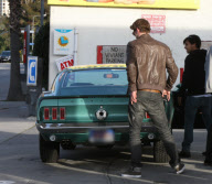 Liam Hemsworth Fuels Up his Mustang