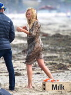Malin Akerman Braves a Chilly Photo Shoot on the Beach in Malibu