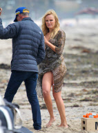 Malin Akerman Braves a Chilly Photo Shoot on the Beach in Malibu