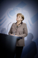 Merkel meets Mongolia President Elbegdorj