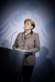 Merkel meets Mongolia President Elbegdorj
