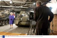 QUEEN ELIZABETH II RECORDING HER CHRISTMAS MESSAGE, COMBERMERE BARRACKS, WINDSOR, BRITAIN - 08 DEC 2003