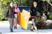 Orlando Bloom and Miranda Kerr get to work on their Art
