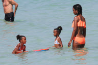 Sean 'P. Diddy' Combs Takes His Twins To The Beach