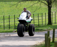 Man turns electric three-wheeler Sinclair C5 into a monster bike, Buckinghamshire, Britain - 03 Apr 2012