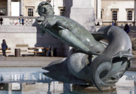 Drought forces switching off of fountains in Trafalgar Square, London, Britain - 06 Apr 2012