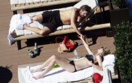 Brooklyn Decker shows off her bikini body on Monday, April 9th in Sydney, Australia.