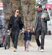 Melanie C, boyfriend Thomas Starr and their daughter Scarlet Starr in Hampstead, London, Britain - 12 Apr 2012