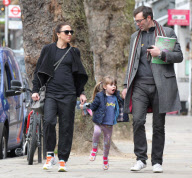 Melanie C, boyfriend Thomas Starr and their daughter Scarlet Starr in Hampstead, London, Britain - 12 Apr 2012