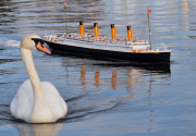 Replica of Titanic on Canoe Lake, Southsea, Hampshire, Britain - 16 Apr 2012