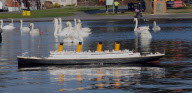 Replica of Titanic on Canoe Lake, Southsea, Hampshire, Britain - 16 Apr 2012