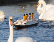 Replica of Titanic on Canoe Lake, Southsea, Hampshire, Britain - 16 Apr 2012