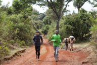 Runners train in Kenya for the upcoming Olympics