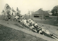 Historians uncover photos showing world's first children's slide constructed in 1922 in Wicksteed Park, Kettering, Northamptonshire, Britain - 16 Apr 2012