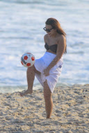 *EXCLUSIVE* Demi Lovato plays soccer and flirts with brazilian boys